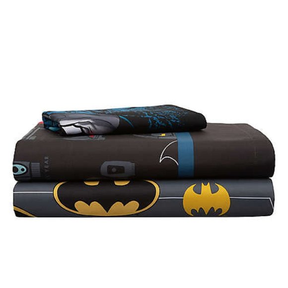 brand new Batman Guardian Speed 3-piece Black, Gray, and Blue Twin Sheet Set - Picture 3 of 15